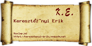 Keresztényi Erik névjegykártya